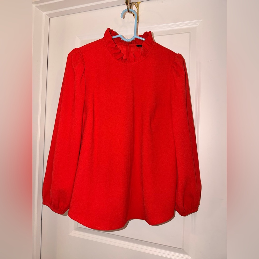 J. Crew Scarlet Ruffle Blouse - Picture 2 of 10